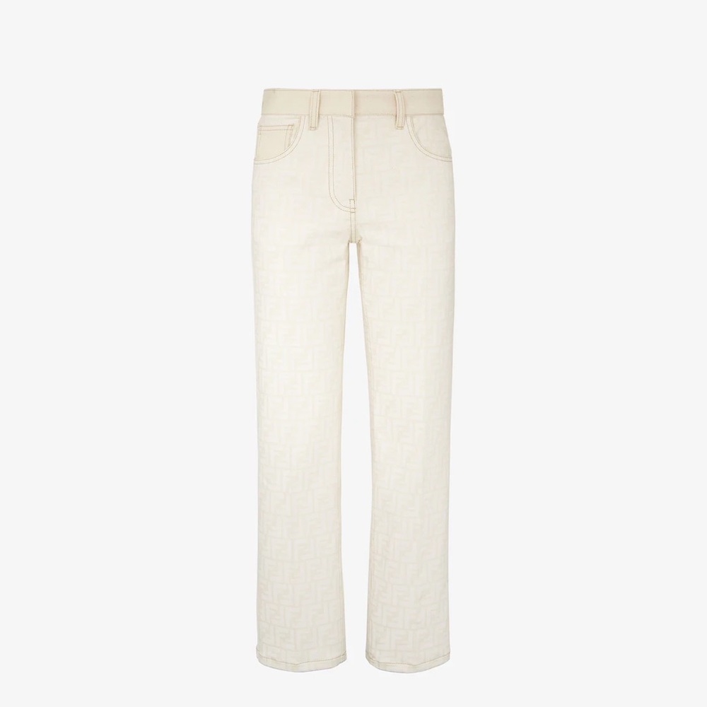 Fendi zucca FF White Cotton jeans - Picture 10 of 10